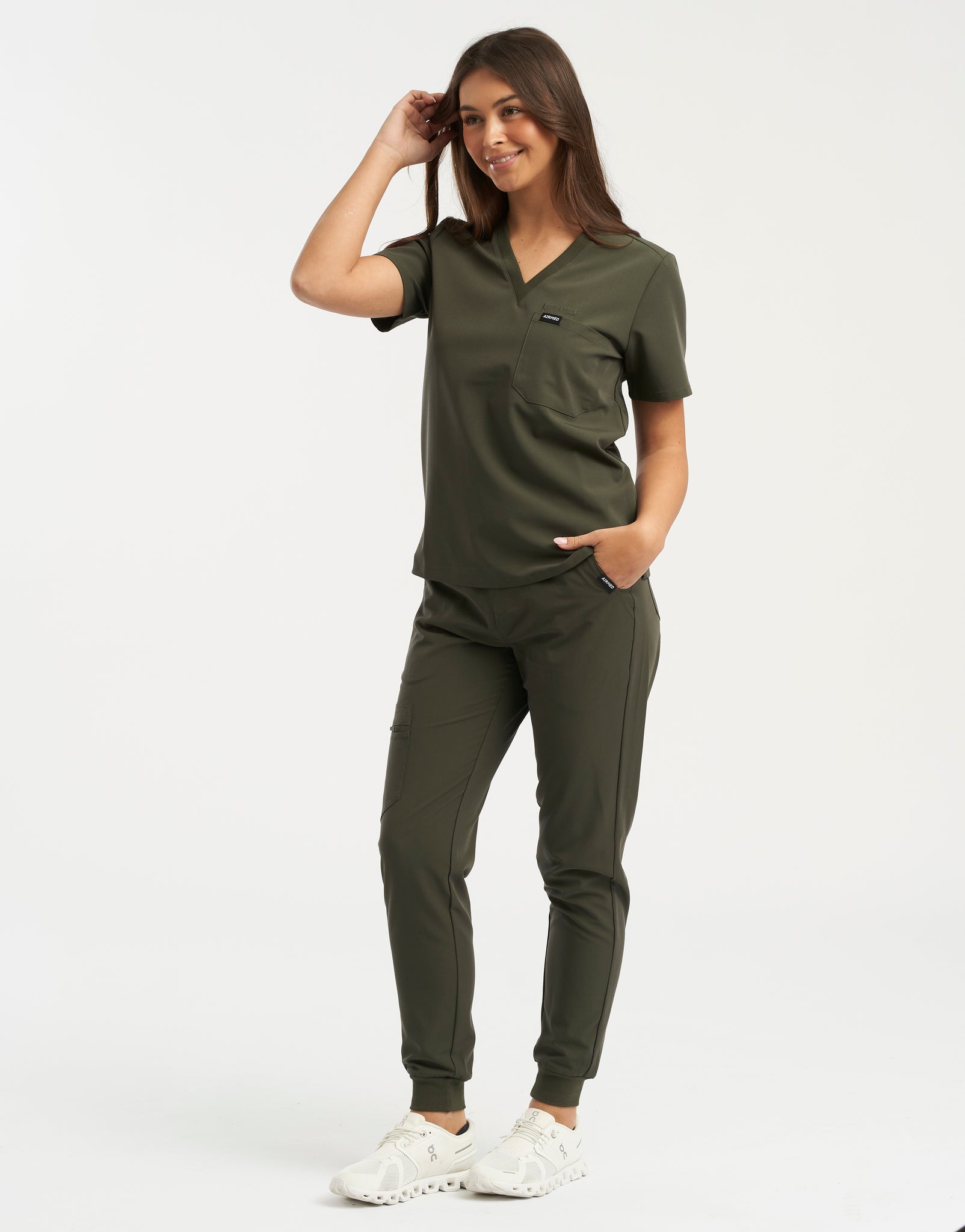 Essential Jogger Scrub Pants - Khaki Green