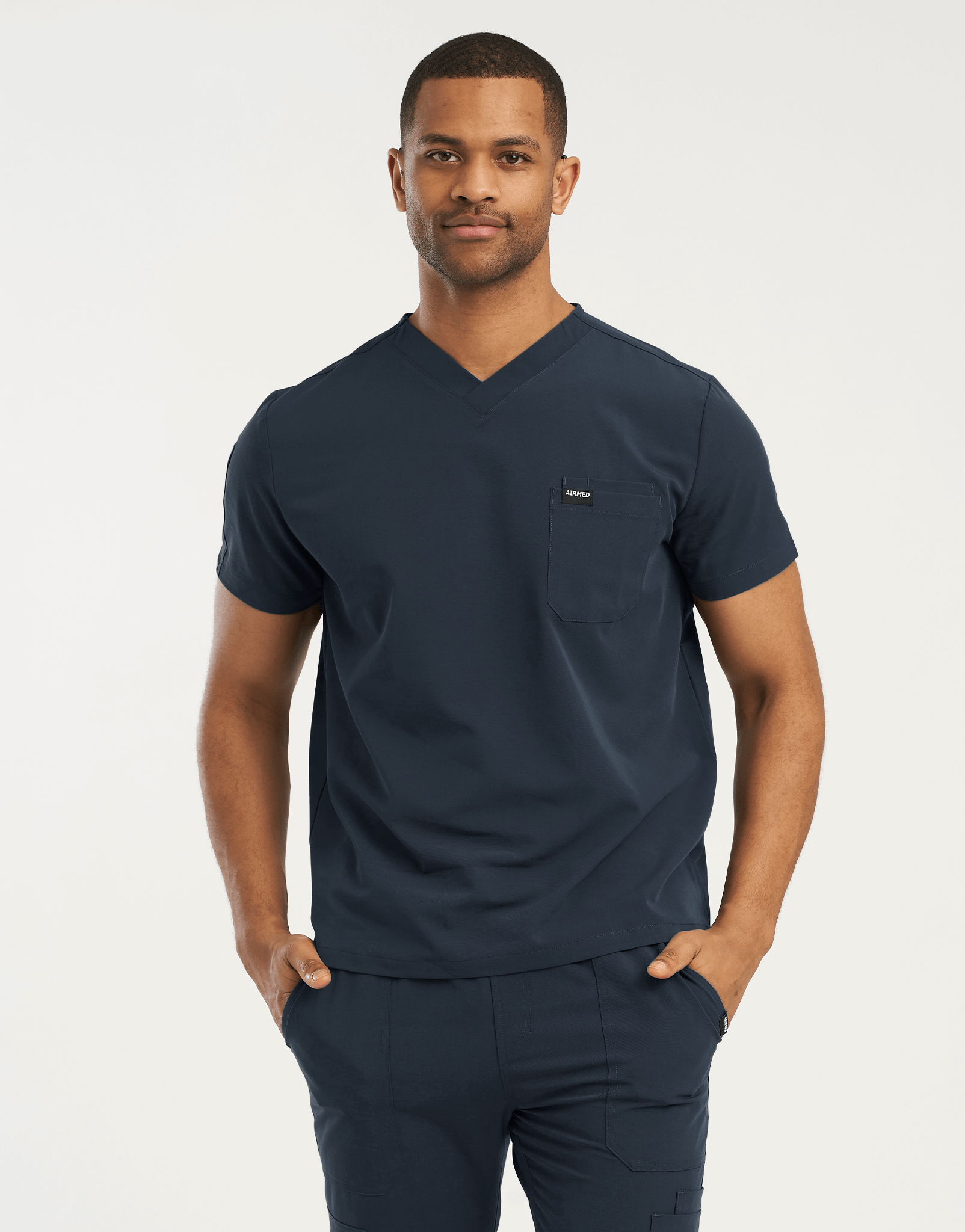 Essential V Neck Scrub Top - Midnight Navy