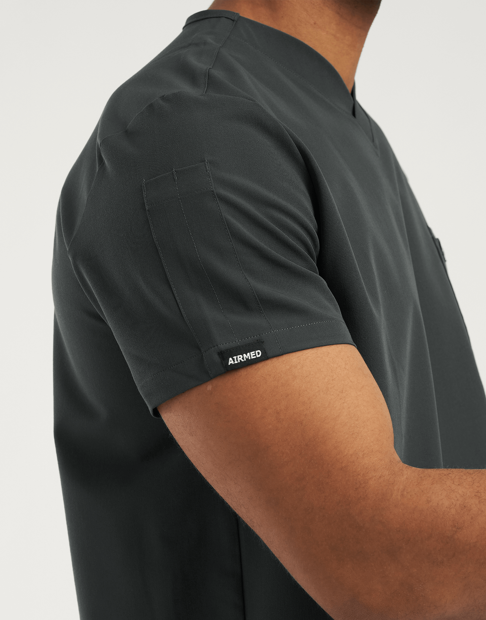 Essential V Neck Scrub Top - Asphalt