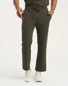 Essential Multi-Pocket Scrub Pants - Khaki Green