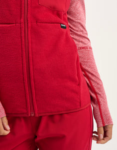 Essential Fleece Vest - Cherry Red