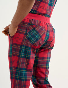 Essential Jogger Scrub Pants - Christmas Red Tartan