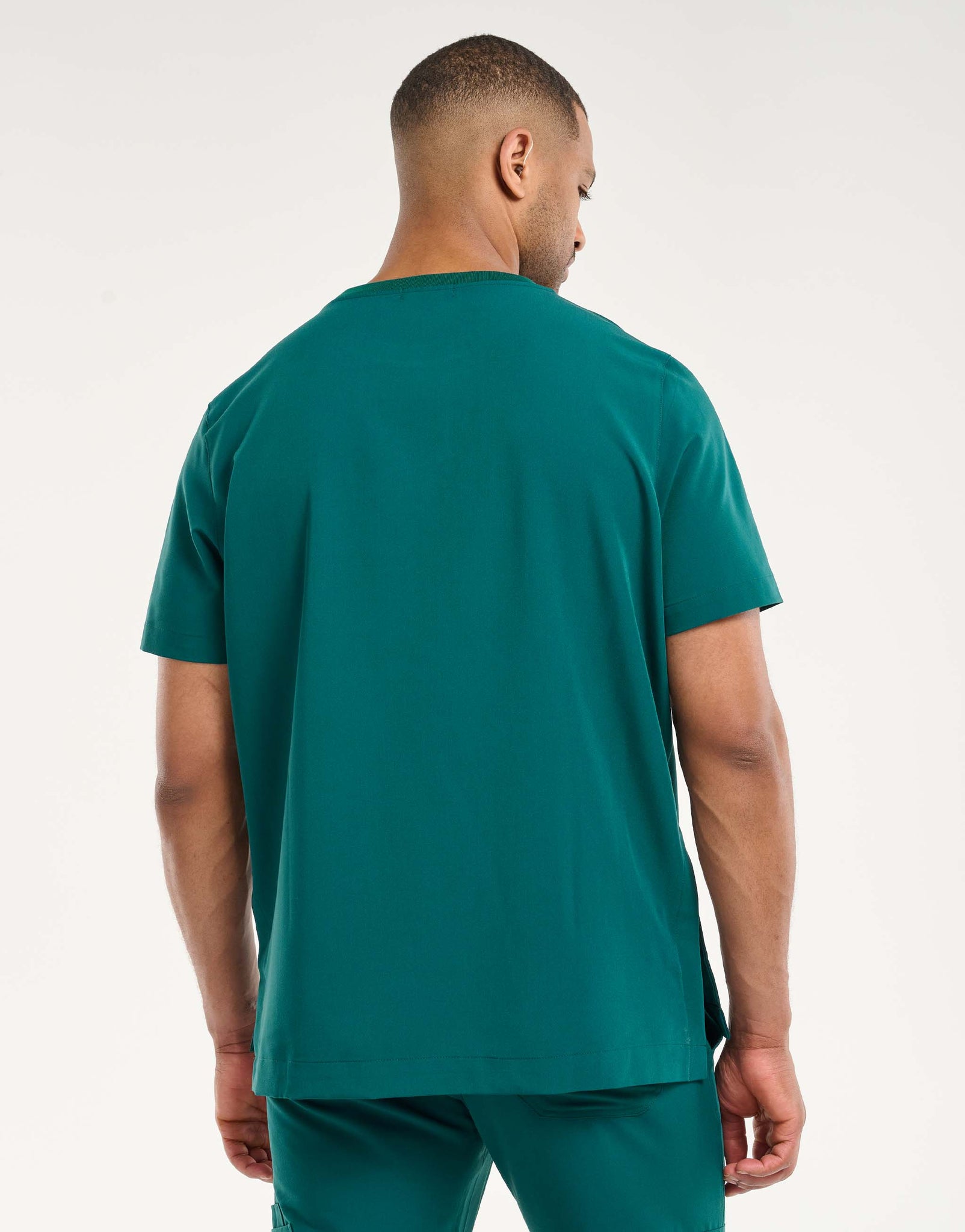 Essential Crewneck Scrub Top - Harbour Green