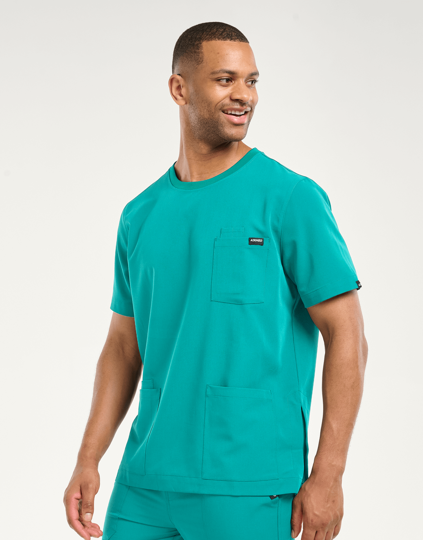 Essential Crewneck Scrub Top - Sydney Teal