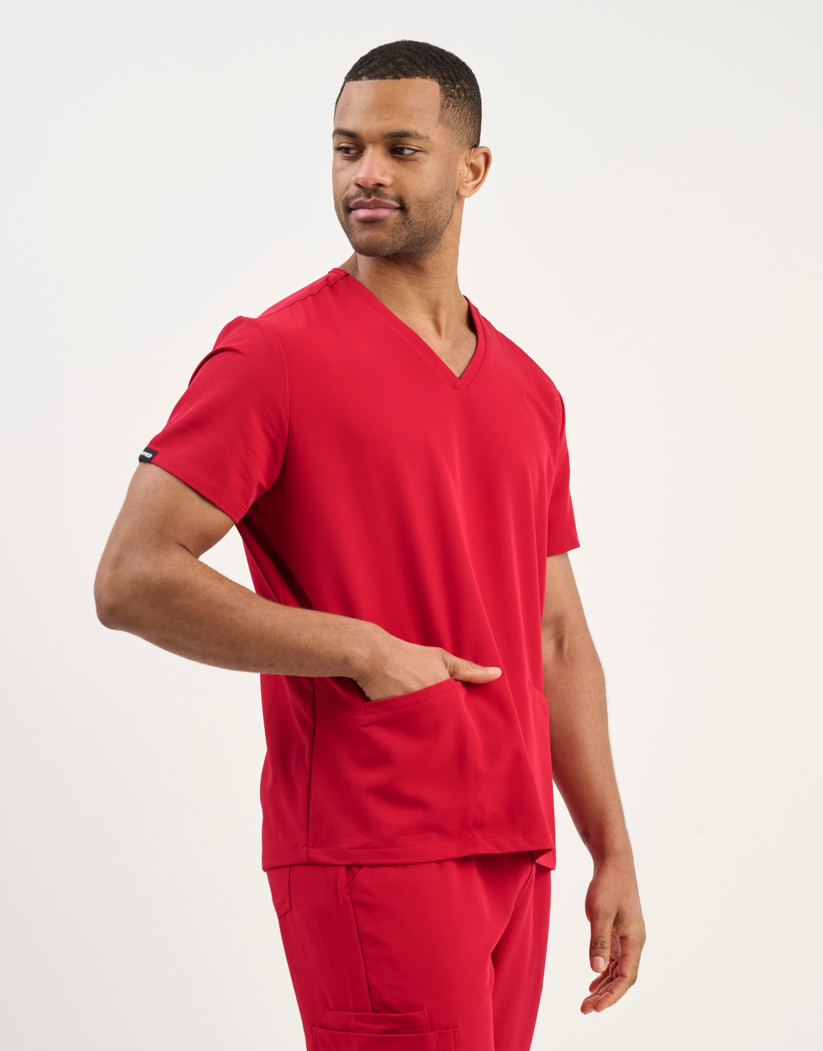 Aspire V Neck Scrub Top - Cherry Red