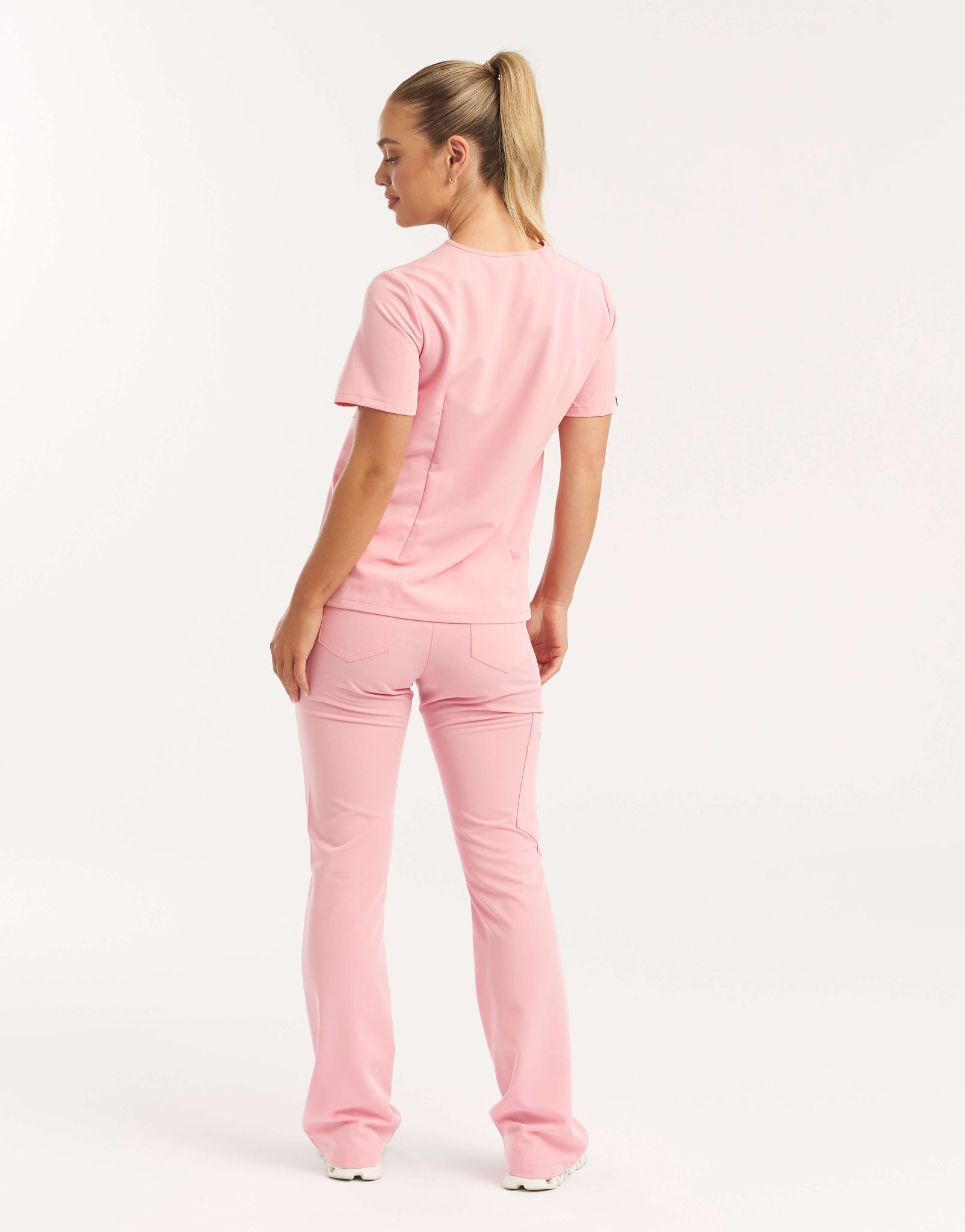 Essential Flare Scrub Pants - Musk Pink