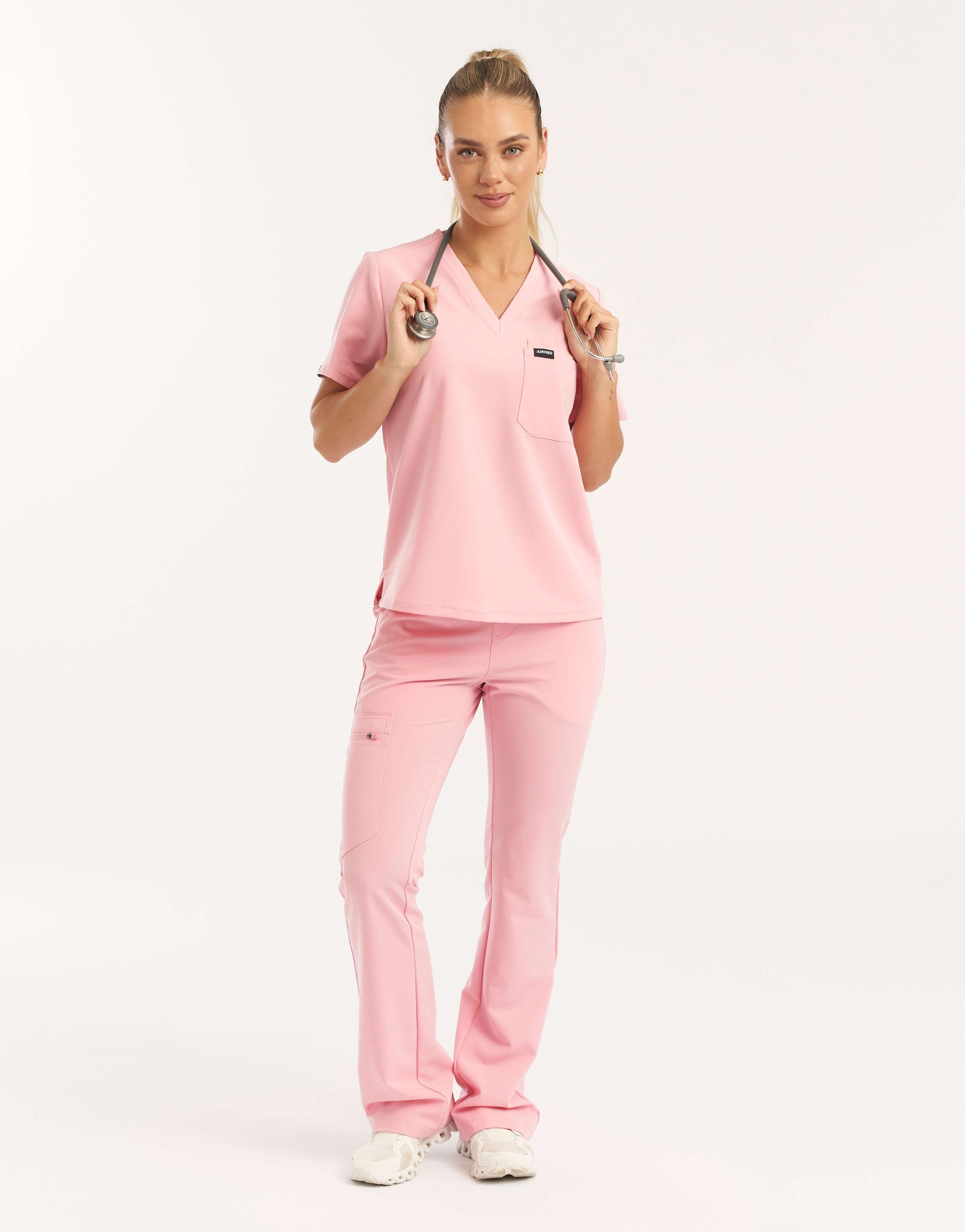 Essential Flare Scrub Pants - Musk Pink