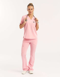 Essential Flare Scrub Pants - Musk Pink