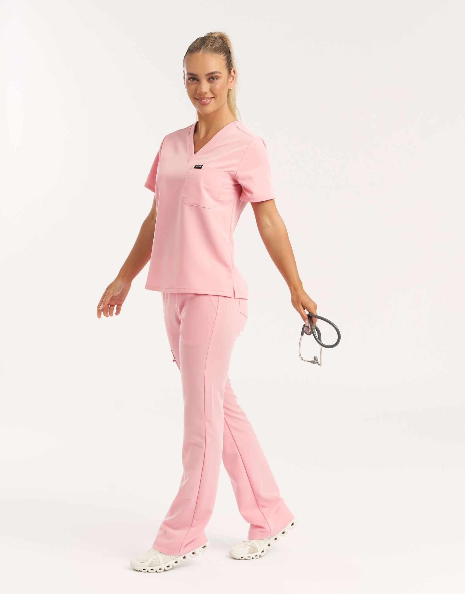 Essential Flare Scrub Pants - Musk Pink