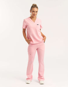 Essential One Pocket V Neck Scrub Top - Musk Pink