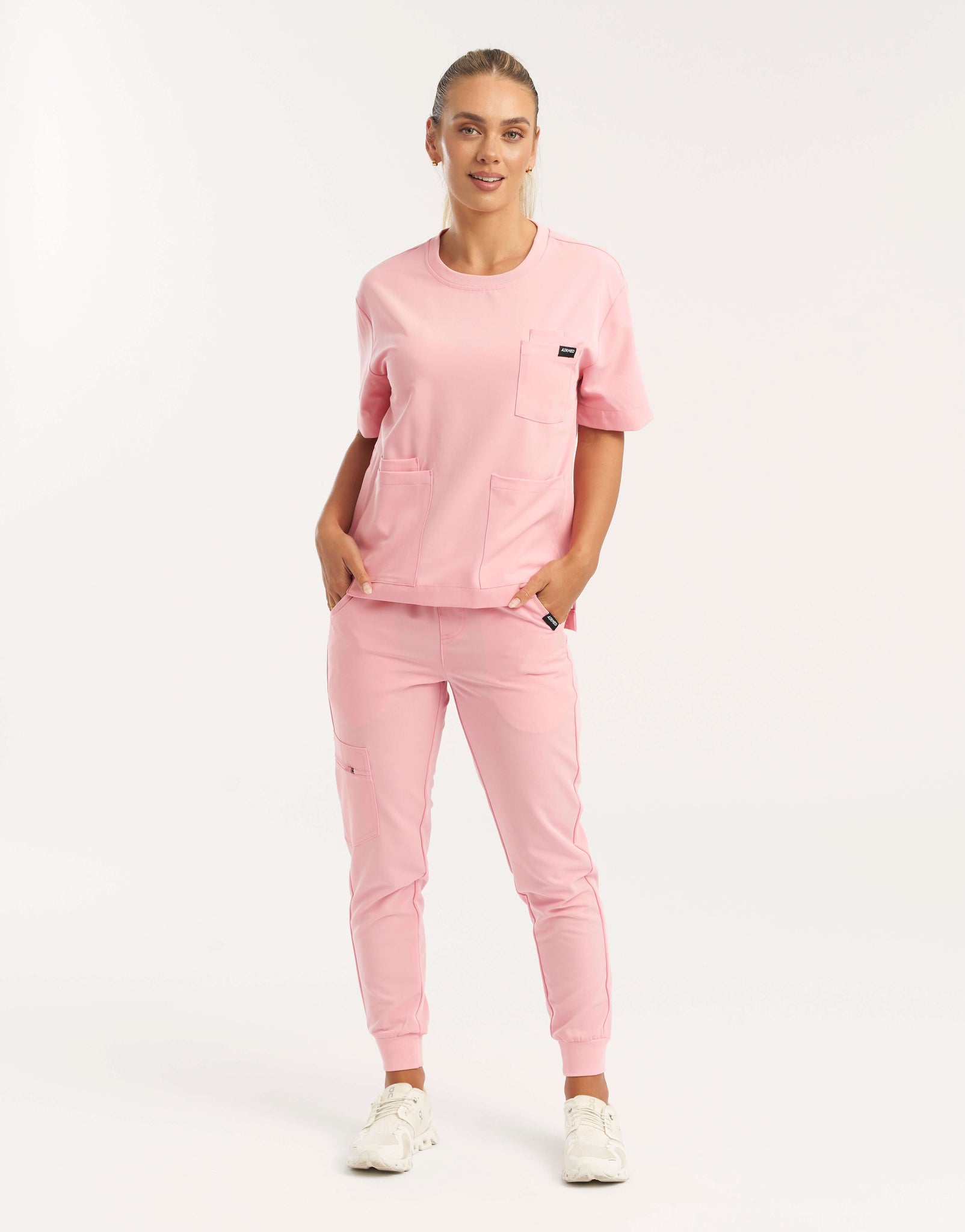 Essential Crewneck Scrub Top - Musk Pink