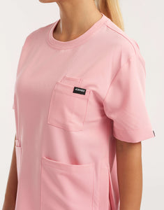 Essential Crewneck Scrub Top - Musk Pink