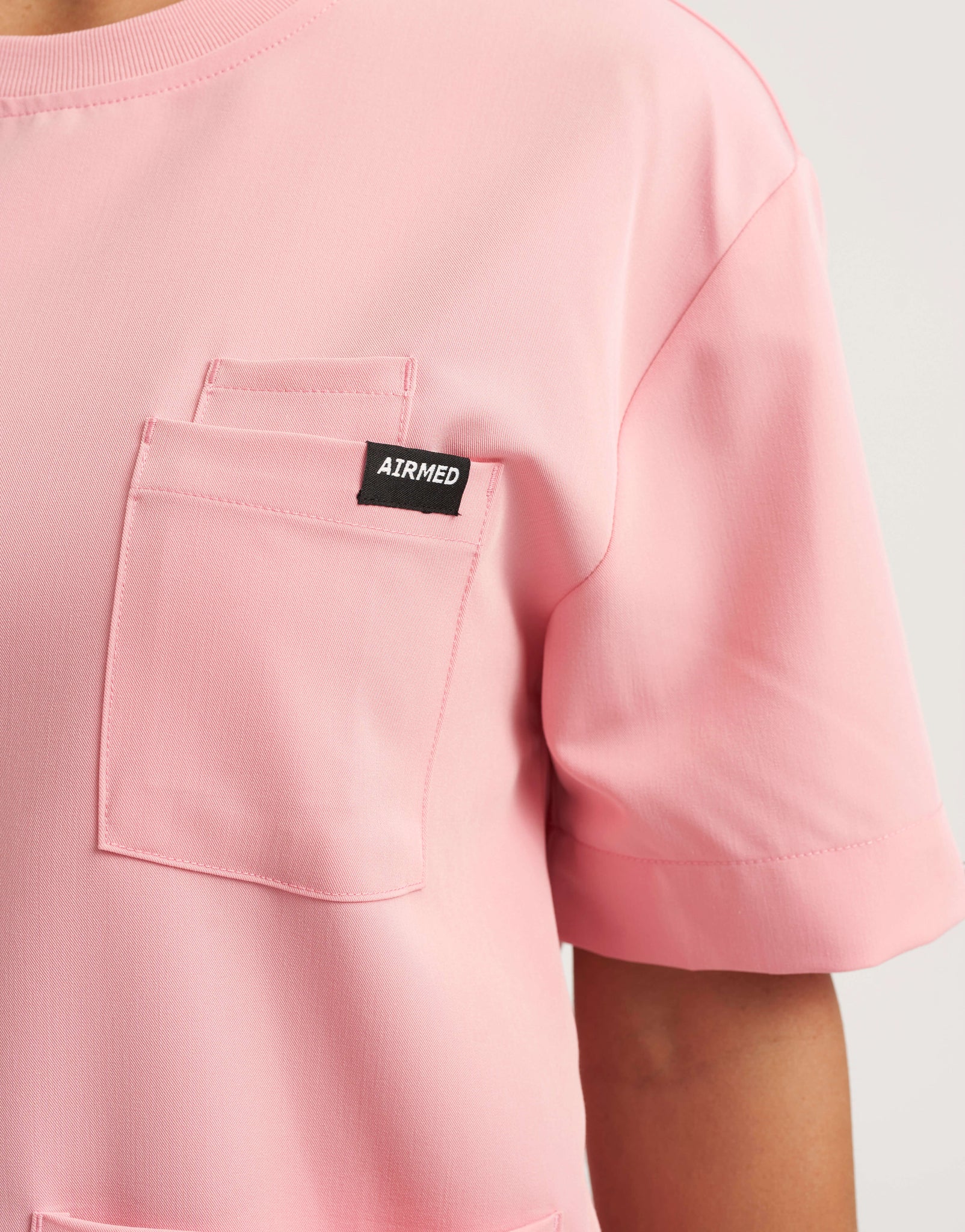 Essential Crewneck Scrub Top - Musk Pink