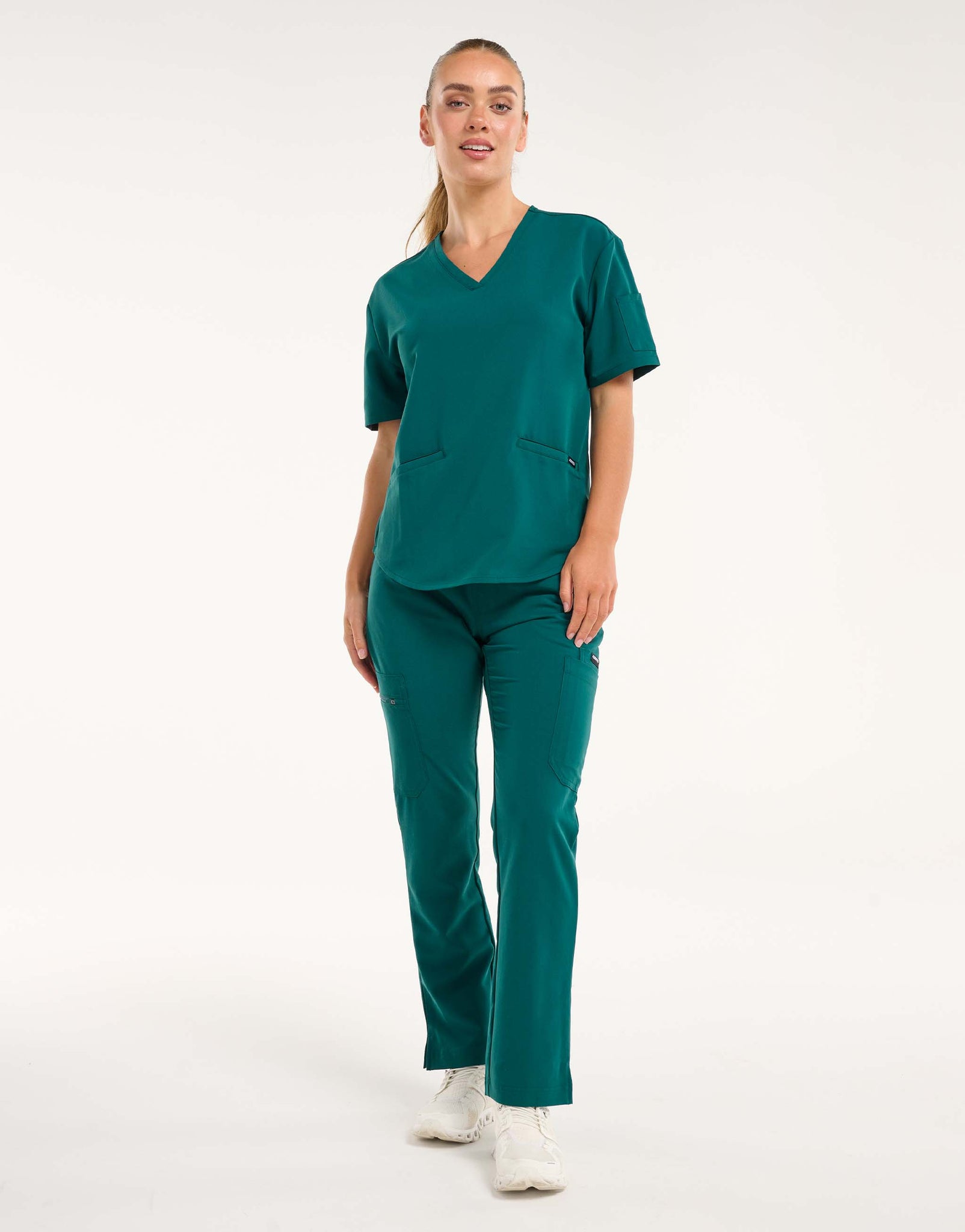 Aspire V Neck Scrub Top - Harbour Green