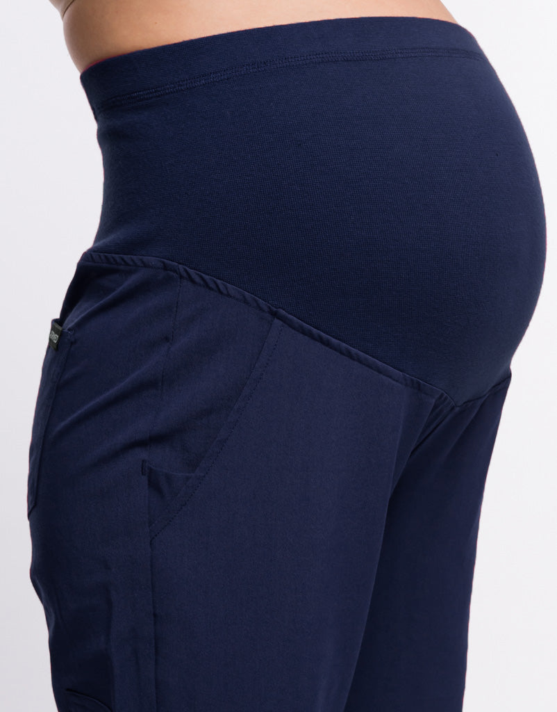 Essential Maternity Jogger Scrub Pants - True Navy