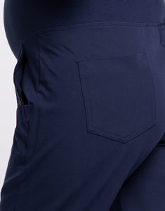 Essential Maternity Jogger Scrub Pants - True Navy