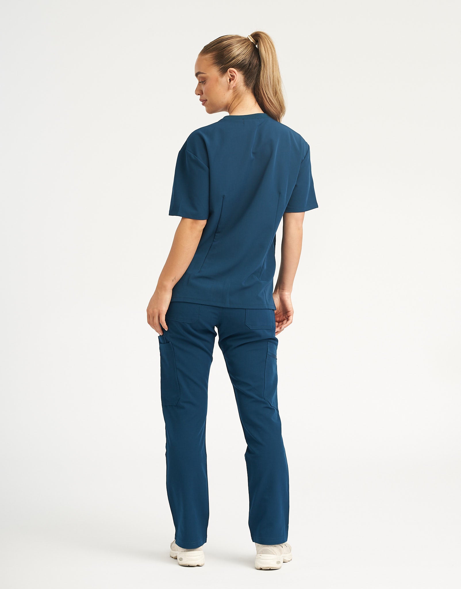 Essential V Neck Scrub Top - Gibraltar Blue