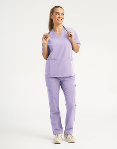 Essential Multi-Pocket Scrub Pants - Pastel Lilac