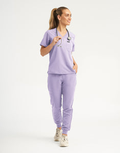 Essential One Pocket V Neck Scrub Top - Pastel Lilac