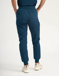 Gibraltar Blue Crewneck Top and Scrub Jogger Set