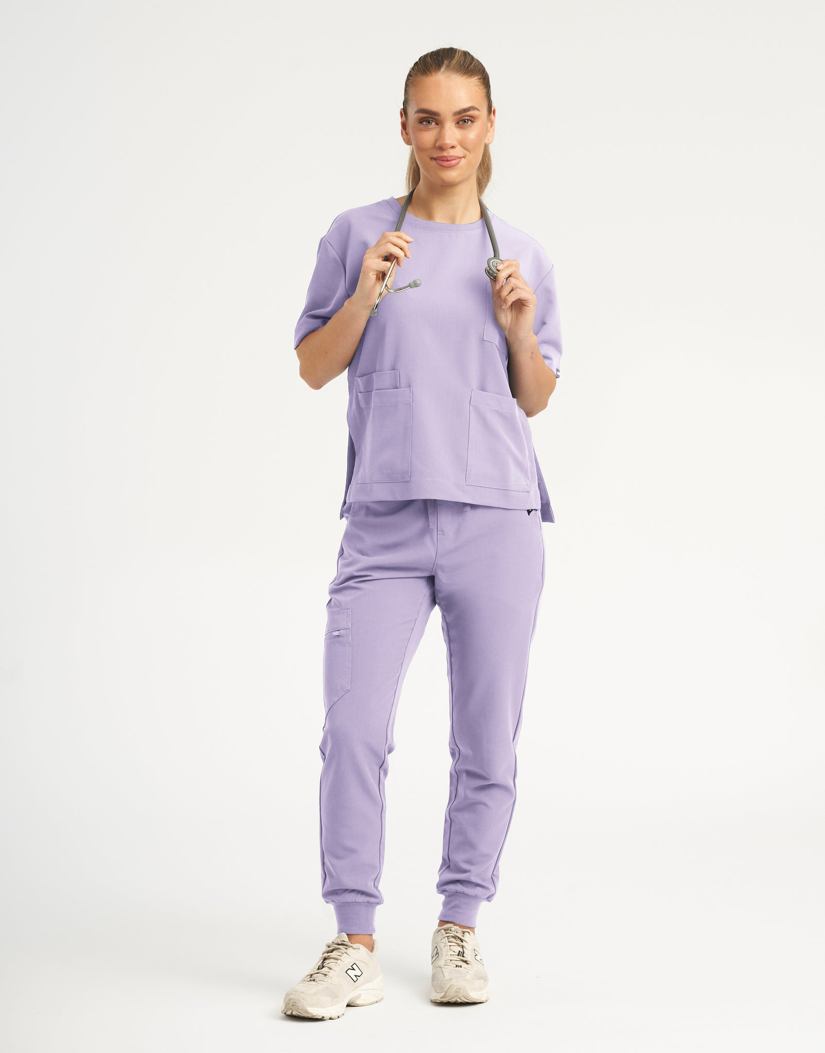 Essential Crewneck Scrub Top - Pastel Lilac