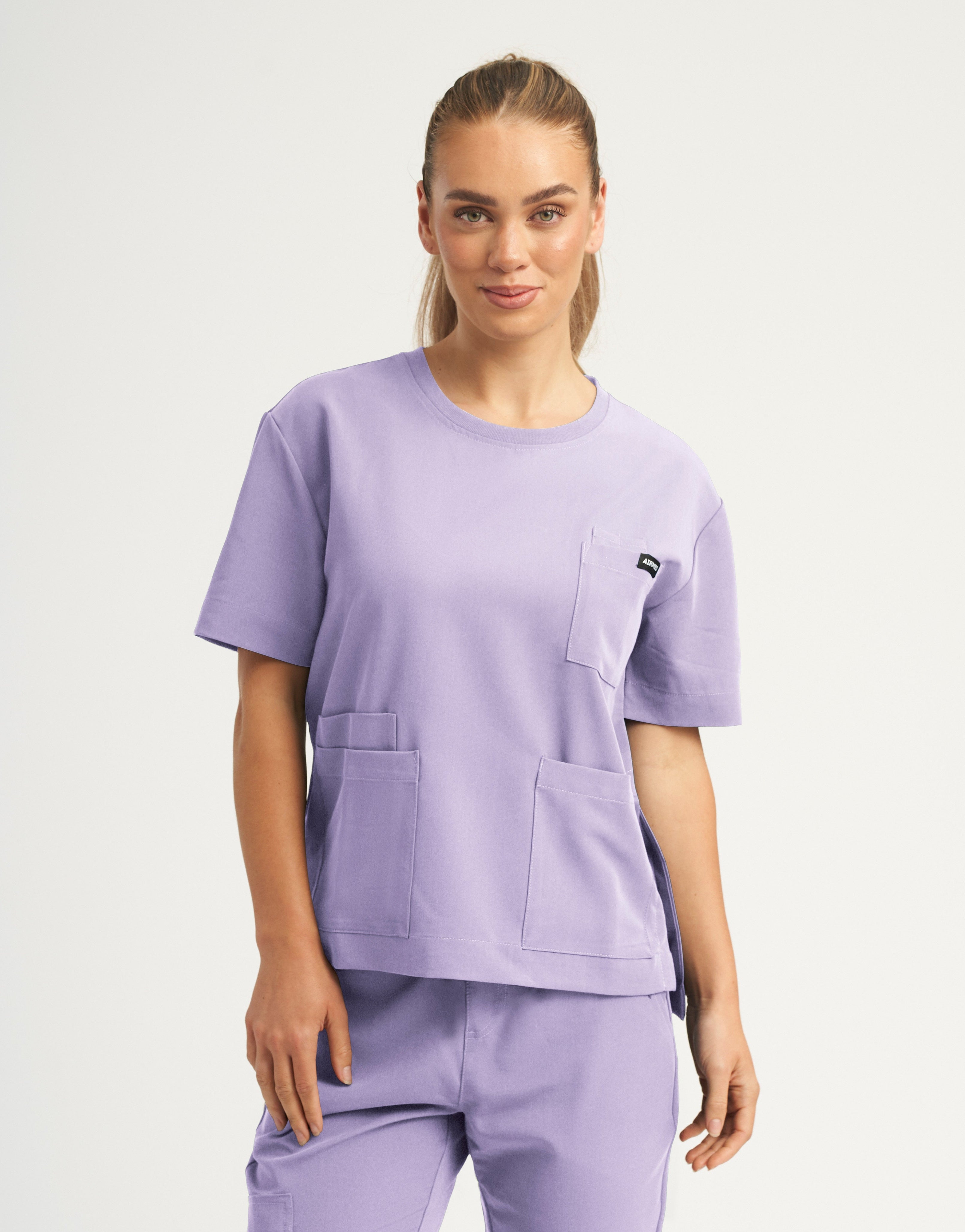 Essential Crewneck Scrub Top - Pastel Lilac
