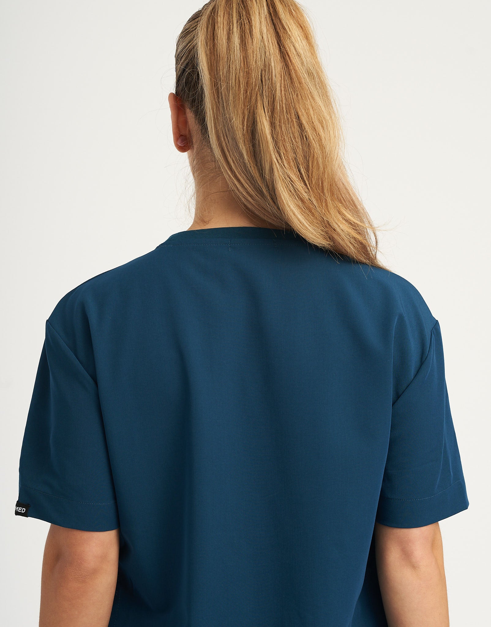 Essential Crewneck Scrub Top - Gibraltar Blue