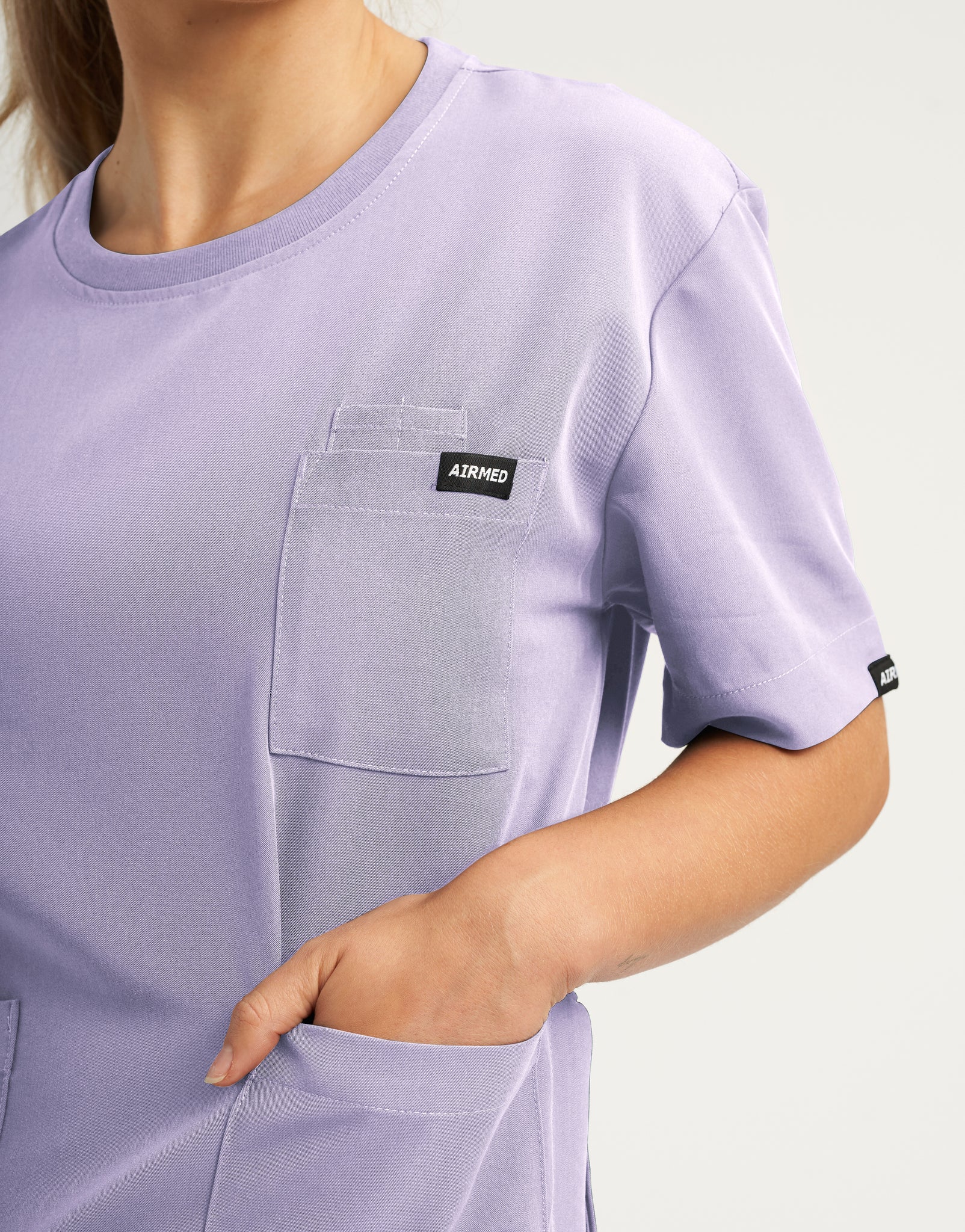 Essential Crewneck Scrub Top - Pastel Lilac