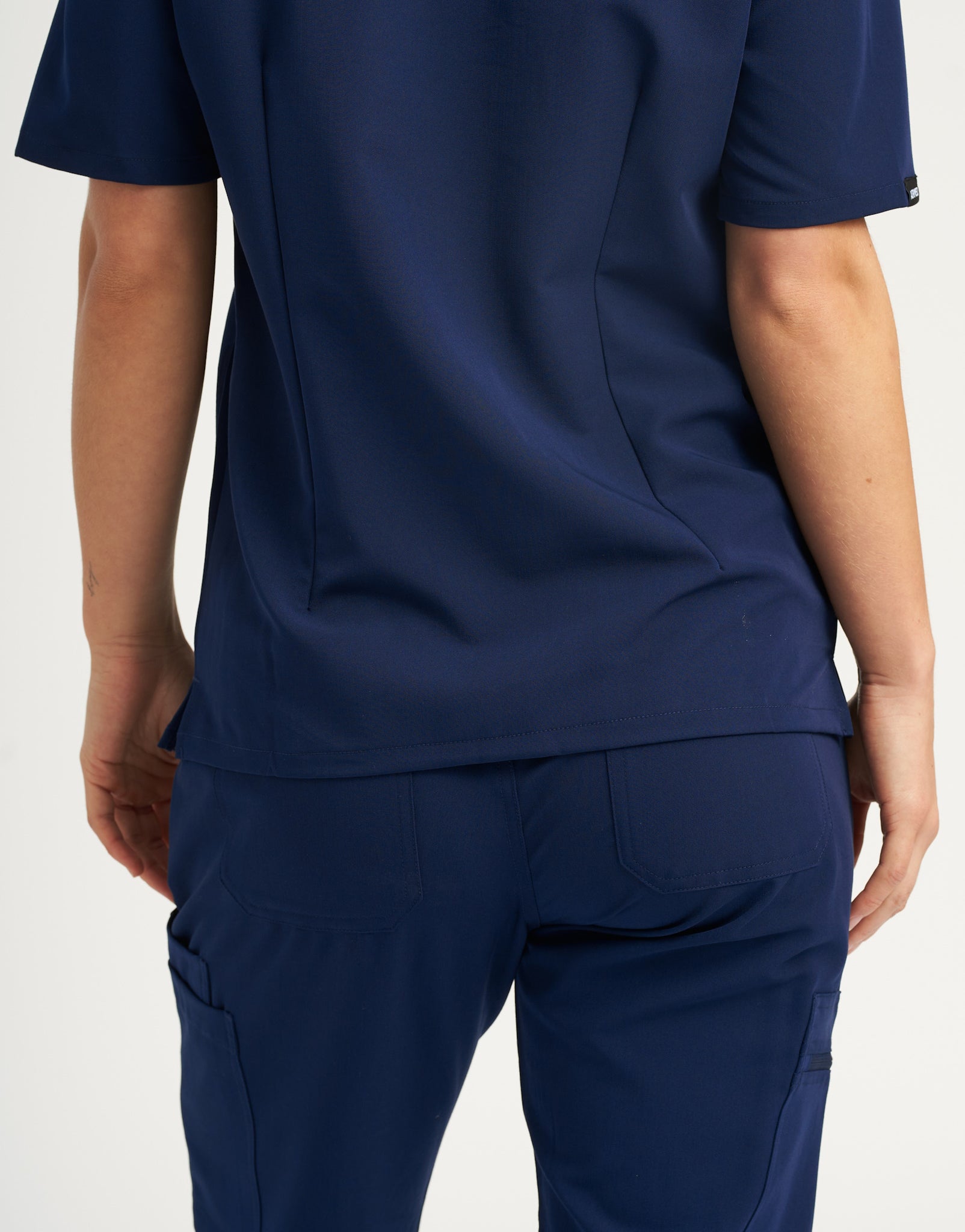 Essential V Neck Scrub Top - True Navy