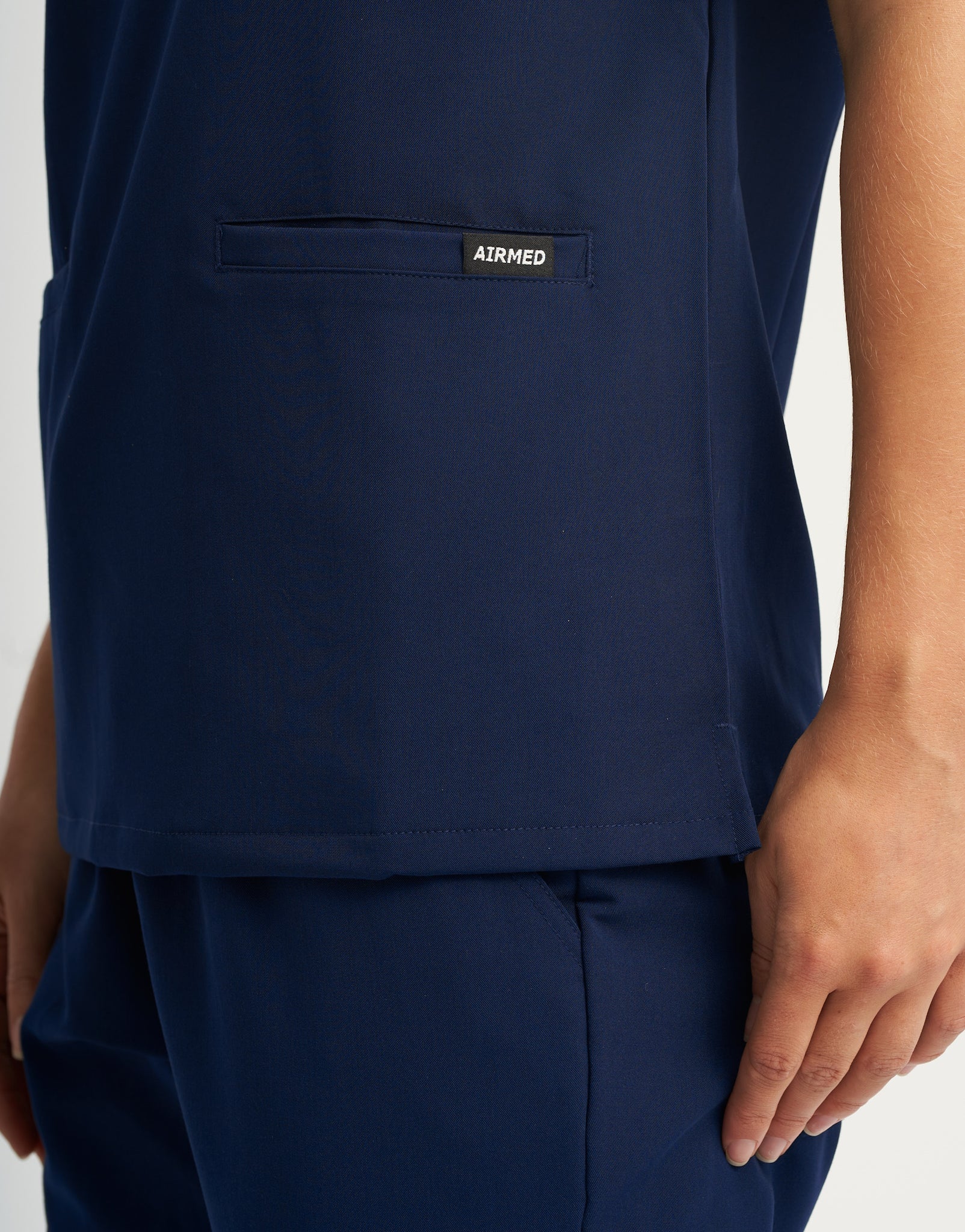 Essential V Neck Scrub Top - True Navy