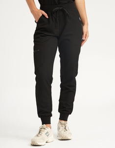 Black One Pocket V Neck and Scrub Jogger set