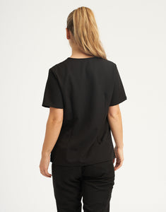 Black One Pocket V Neck and Scrub Jogger set