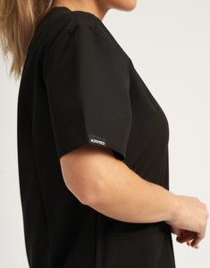 Essential V Neck Scrub Top - Black