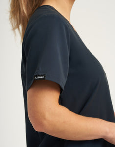 Essential One Pocket V Neck Scrub Top - Midnight Navy