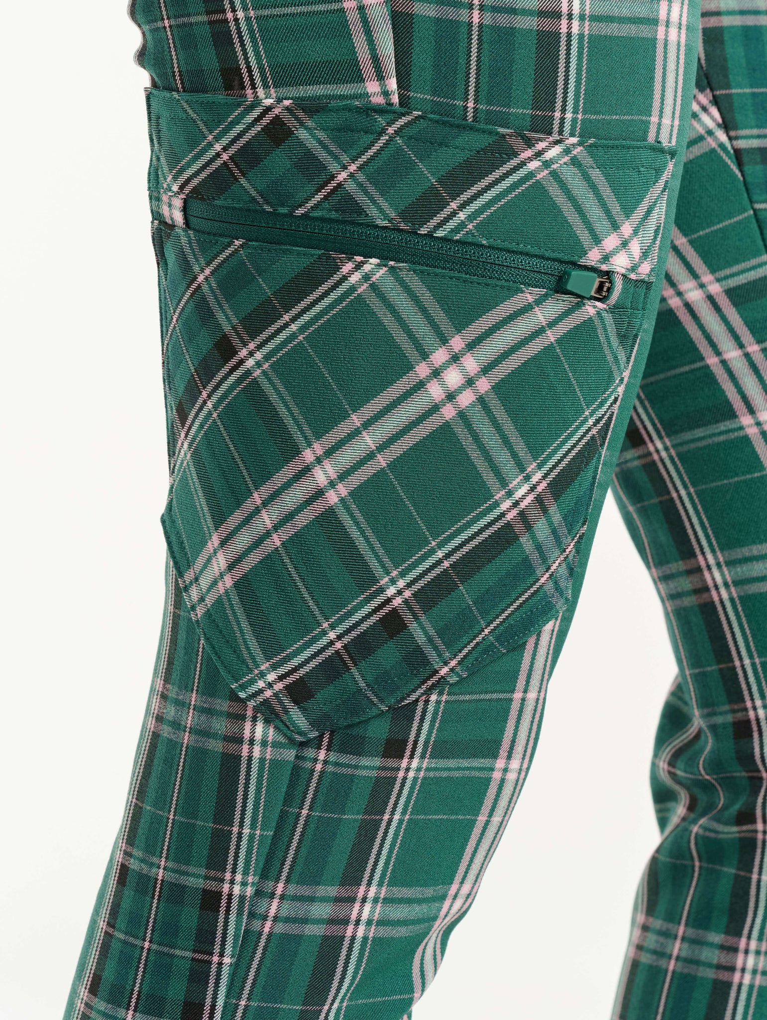 Essential Jogger Scrub Pants - Pink & Green Tartan