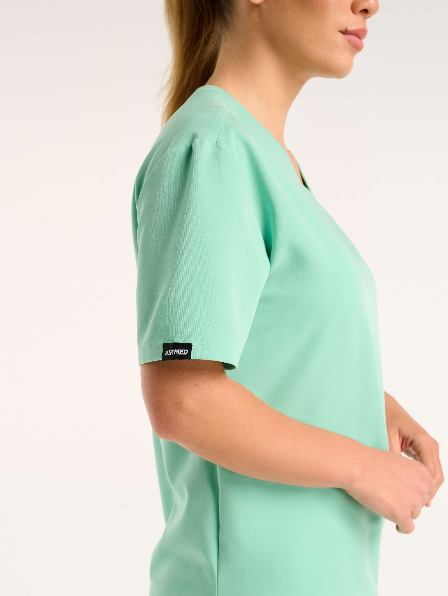 Essential V Neck Scrub Top - Ocean Mint
