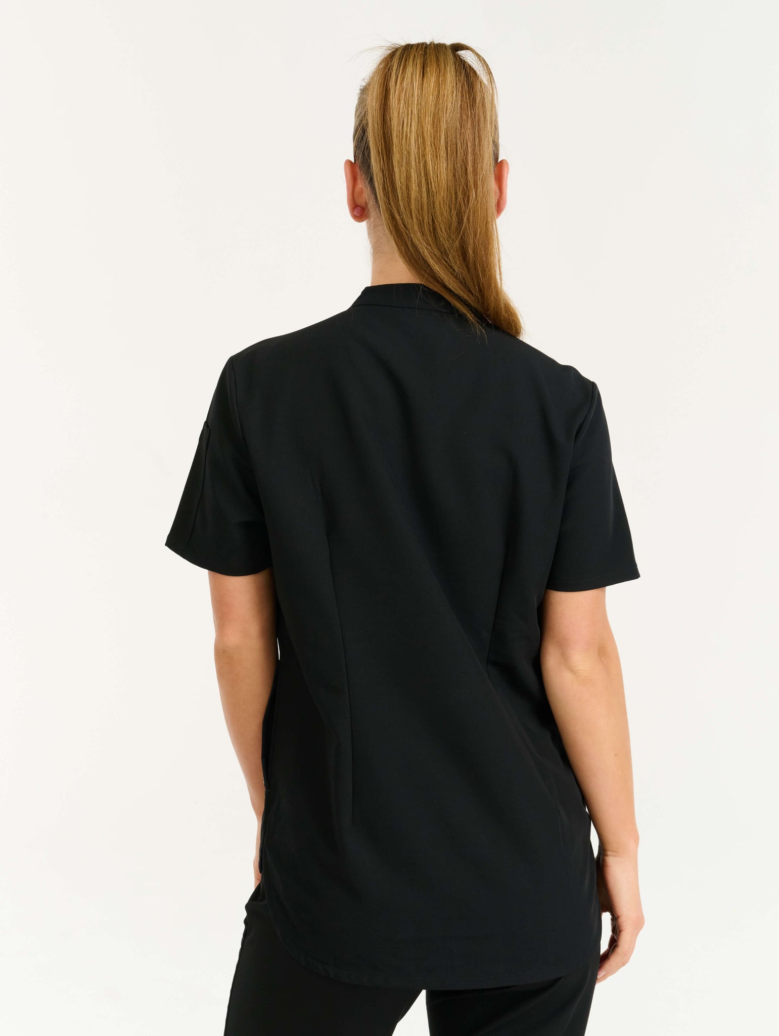 Aspire Mock Neck Scrub Top - Black