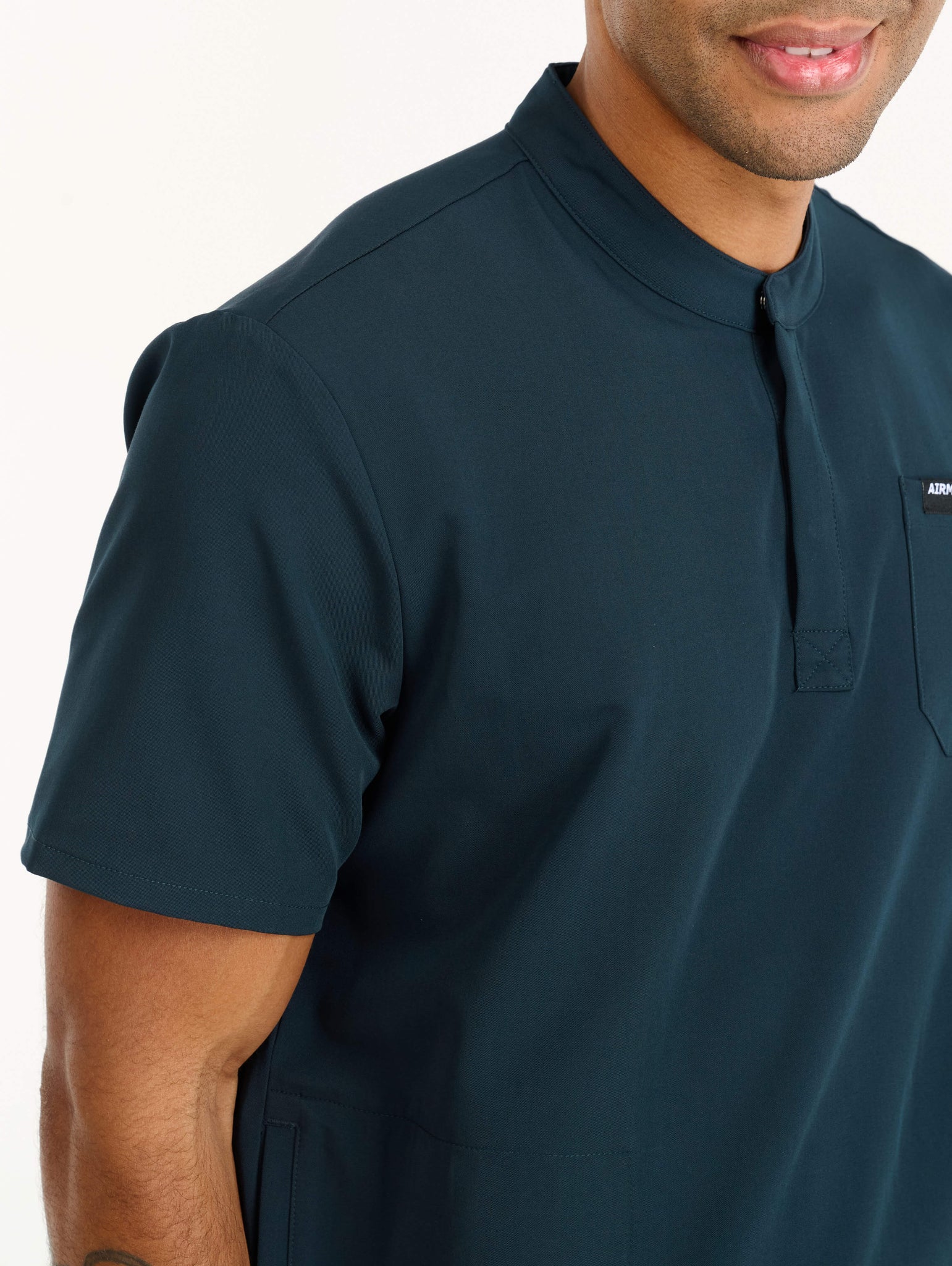 Aspire Mock Neck Scrub Top - Midnight Navy