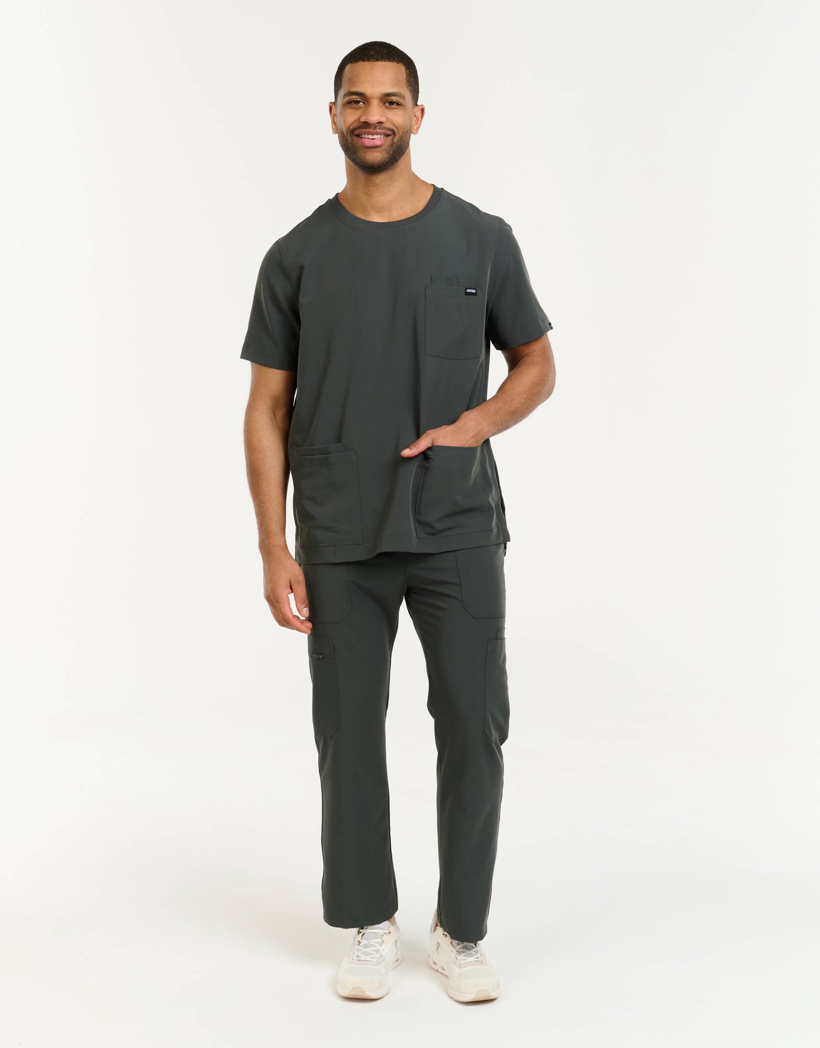 Essential Crewneck Scrub Top - Asphalt