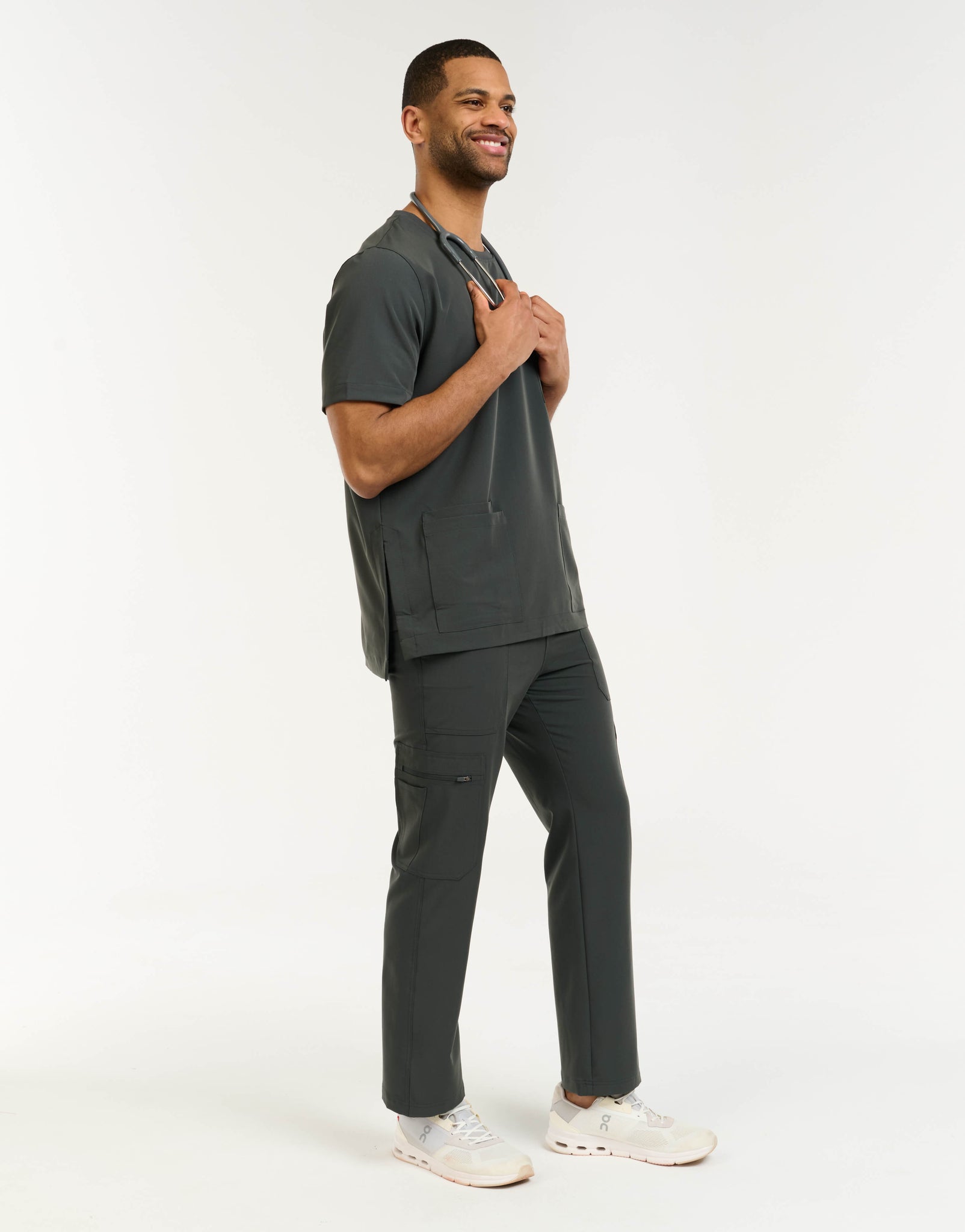 Essential Multi-Pocket Scrub Pants - Asphalt