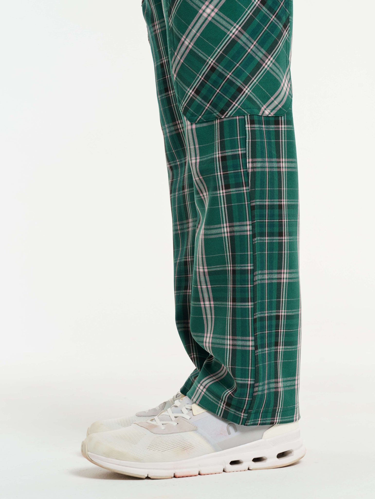 Essential Multi-Pocket Scrub Pants - Pink & Green Tartan