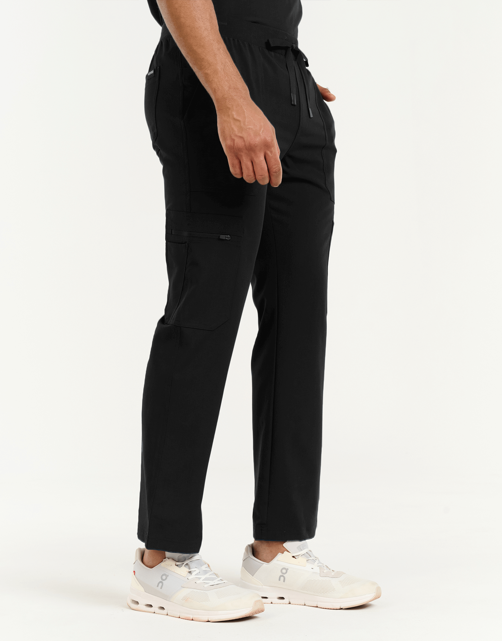 Essential Multi-Pocket Scrub Pants - Black