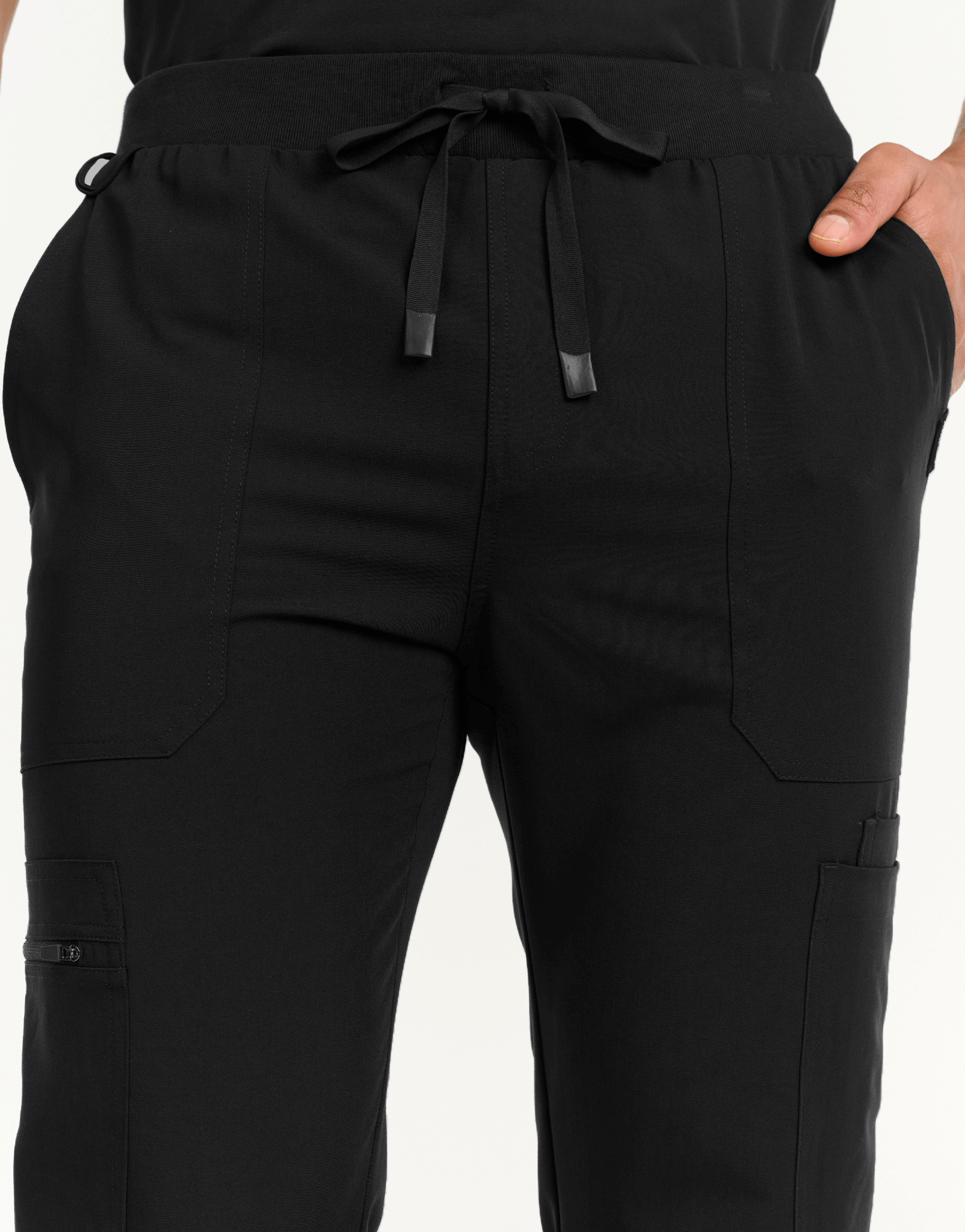 Essential Multi-Pocket Scrub Pants - Black