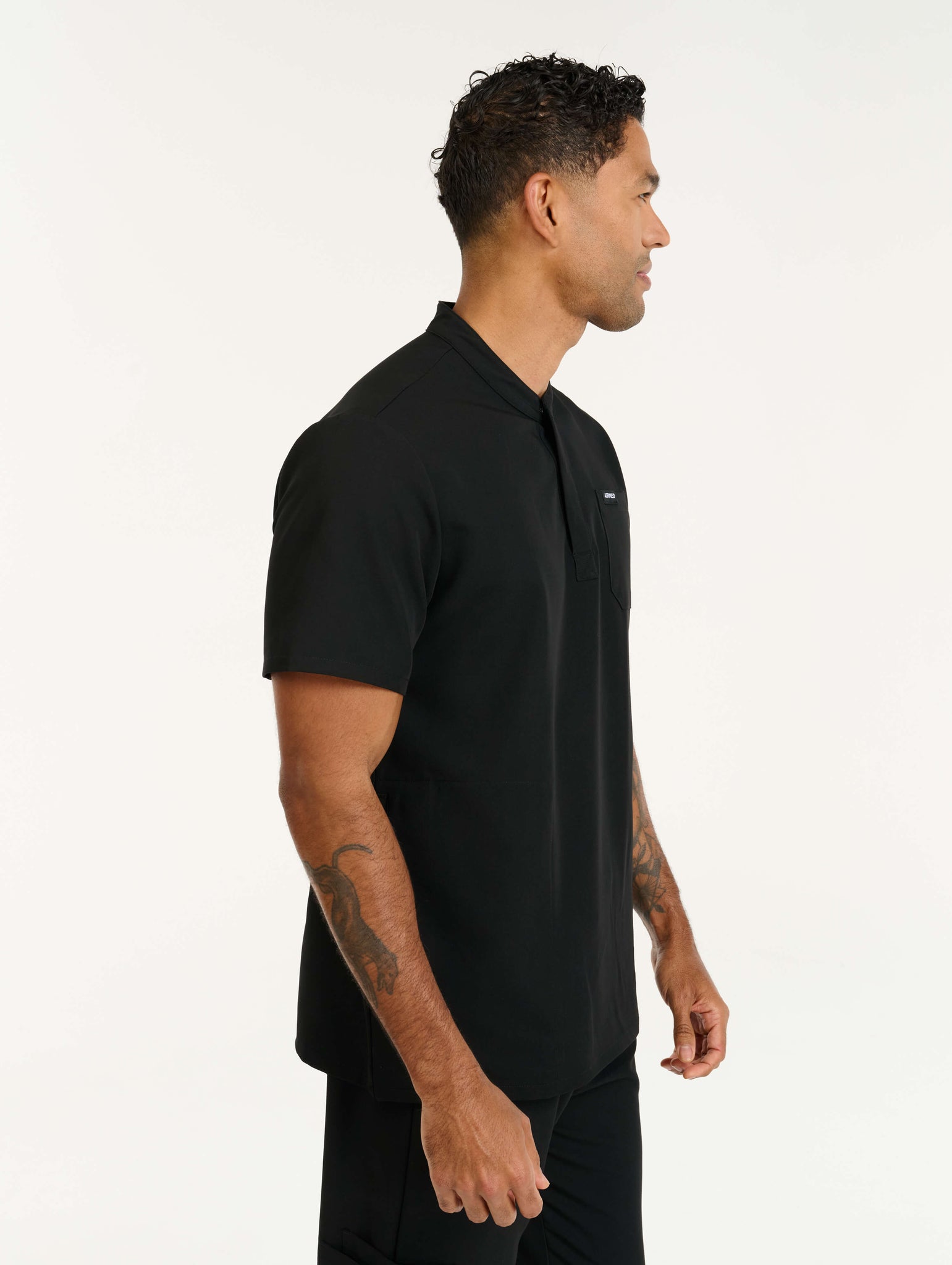 Aspire Mock Neck Scrub Top - Black