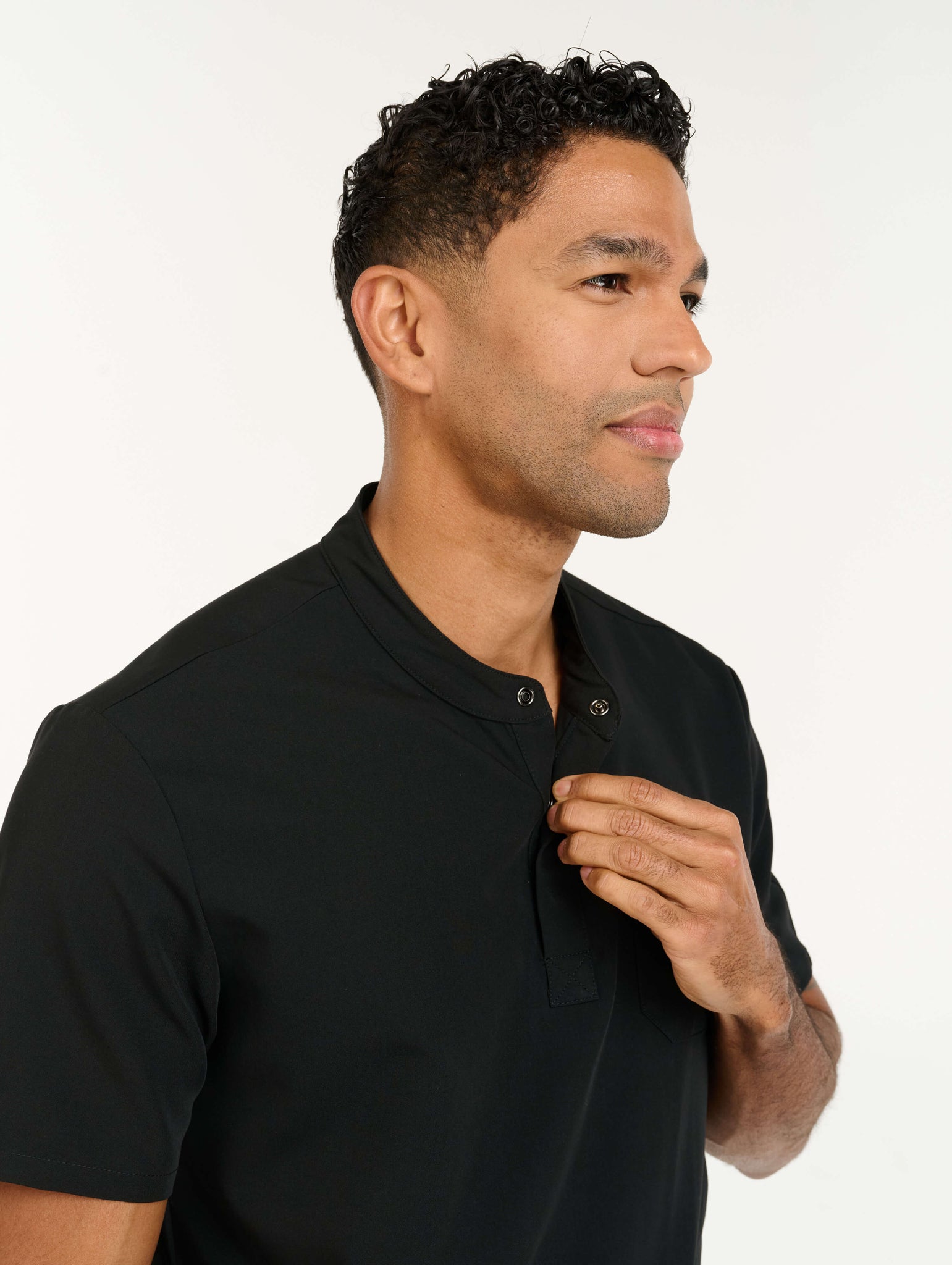 Aspire Mock Neck Scrub Top - Black