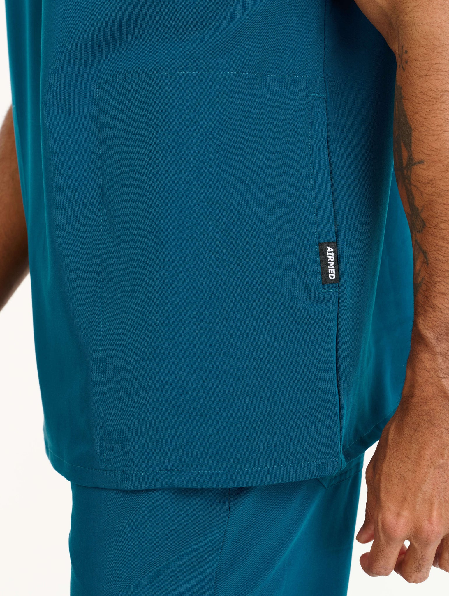 Aspire Mock Neck Scrub Top - Gibraltar Blue