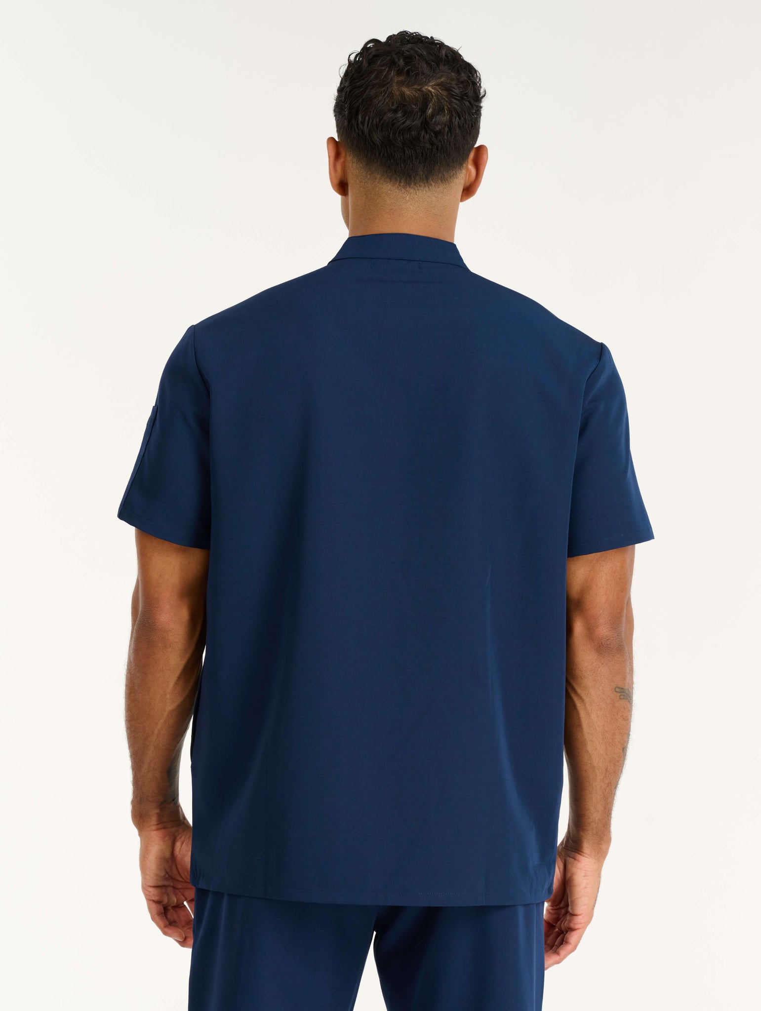 Aspire Mock Neck Scrub Top - True Navy
