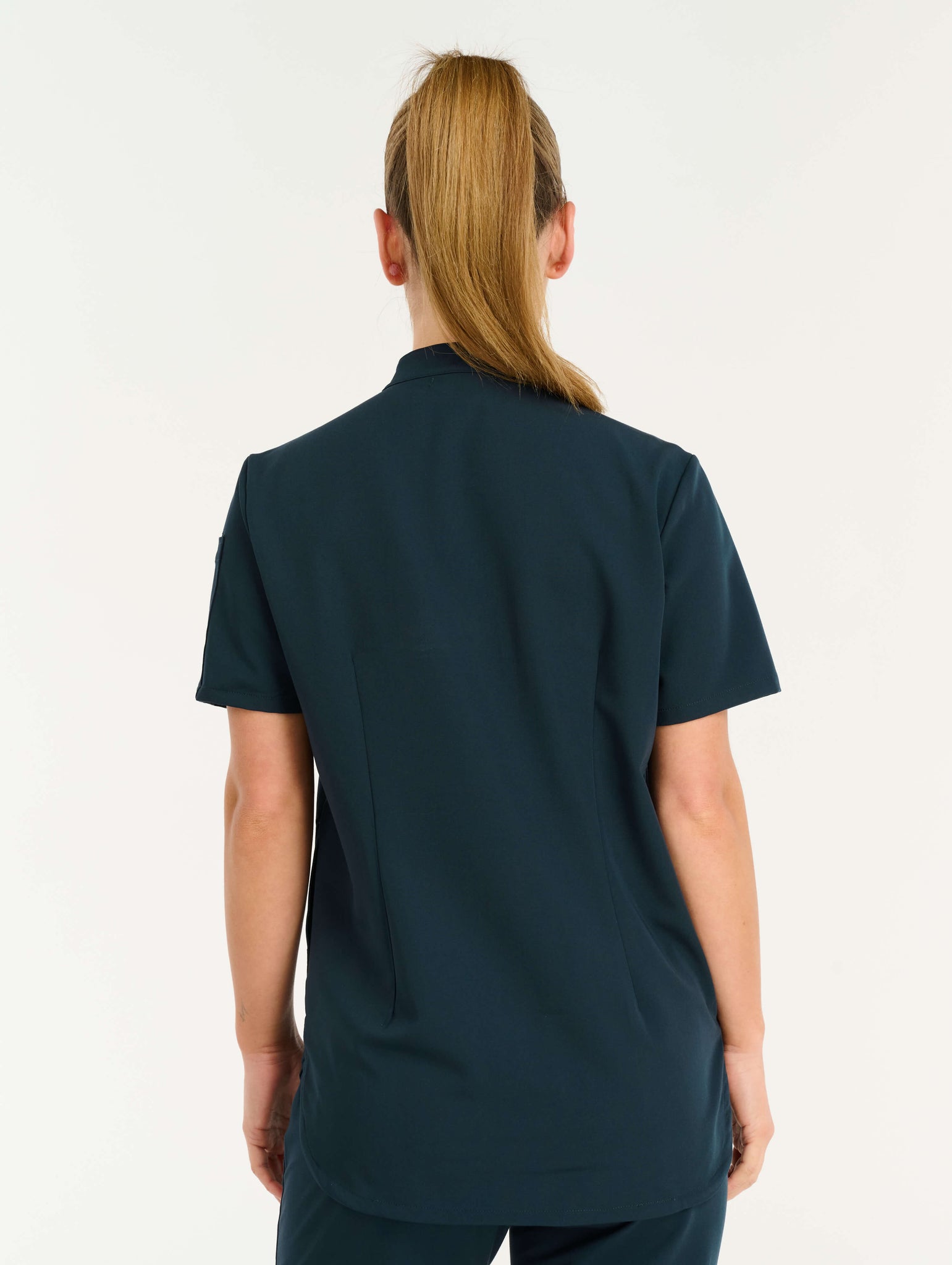 Aspire Mock Neck Scrub Top - Midnight Navy