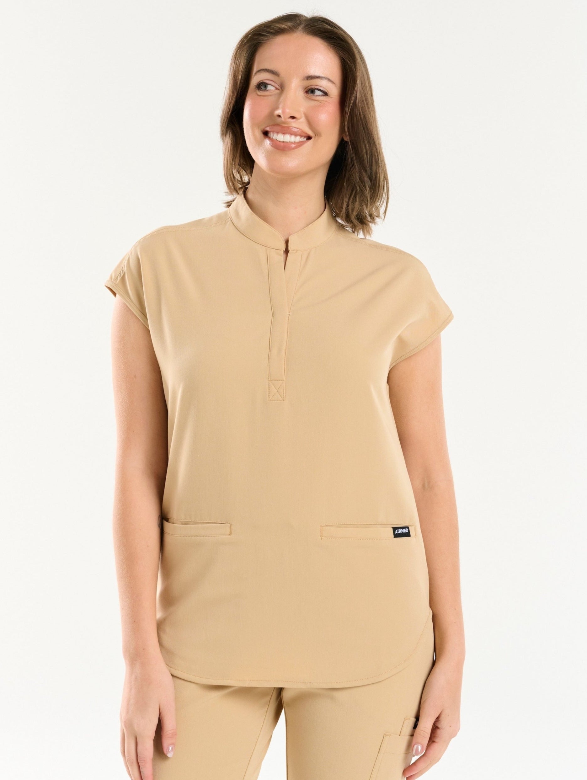 Apollo Scrub Top - Warm Sand