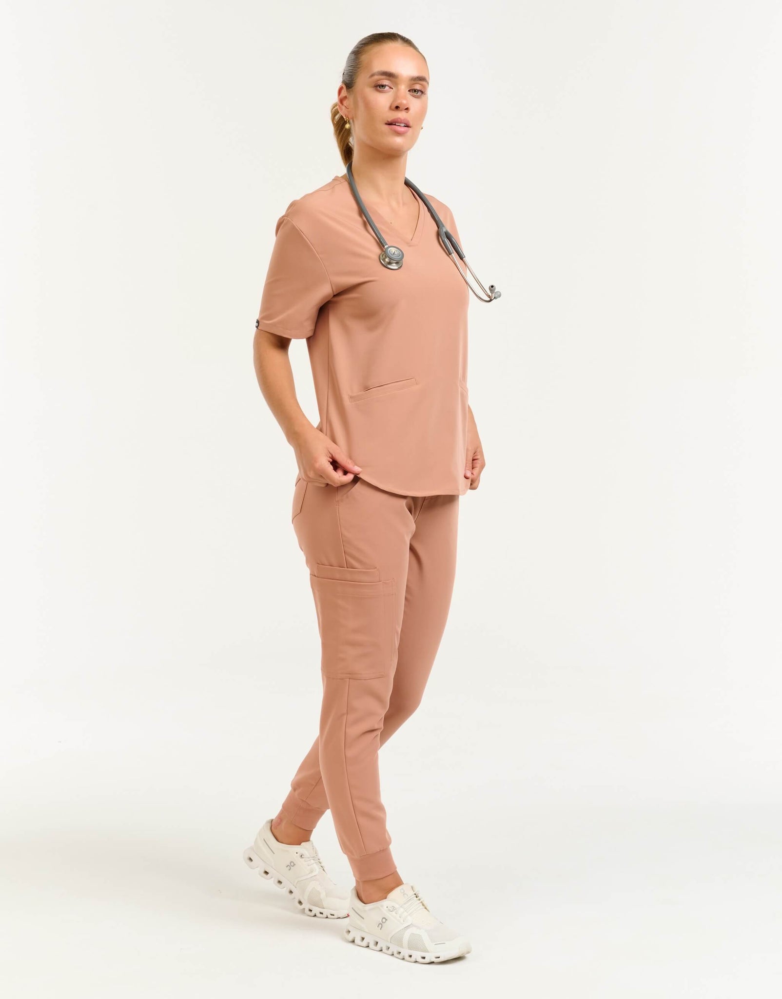 Aspire V Neck Top and Joggers - Canyon Clay